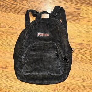 Vintage Mini Backpack Bag Y2K 90's Jansport Teardrop Corduroy Black READ